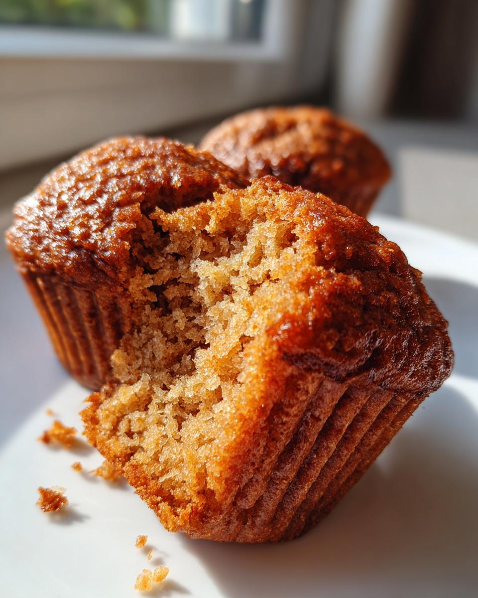 Close-up showing the moist, crumbly interior texture of a bran muffin broken open.