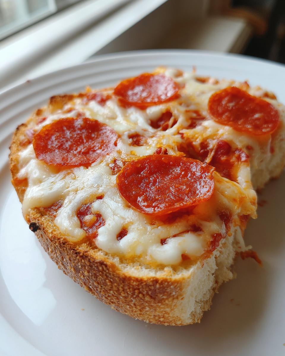 A close-up of a half bagel topped with melted cheese, tomato sauce, and pepperoni slices, representing delicious pizza bagels.