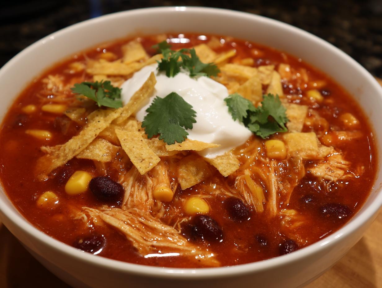 creamy chicken enchilada soup - Featured